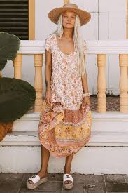 Portobello Road Babydoll Midi Dress Spell Usa