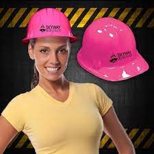 Plastic Pink Construction Hat Construction Hat Novelty Hats Windy City Novelties