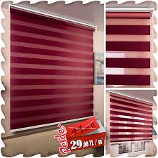 Kirmizi Zebra Perde Www Perdemania Com Tr Perde Perdeler Zebra