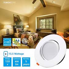 Converting a standard ceiling light fixture to a recessed light involves removing the old fixture and its electrical box and installing the new recessed light, usually in the same place. Torchstar 13 5w 6 Inch Gimbal Led Recessed Light With Junction Box Air Tight Cri90 3000k Dimmable Directional Ceiling Farmhouse Goals