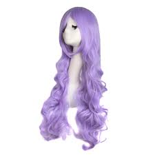 Amazon Com Mapofbeauty 32 80cm Light Purple Long Hair Curly Wavy Wig Cosplay Costume Wig Beauty
