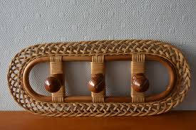 Ancien Porte Manteau Vestiaire Rotin Bambou Osier Vintage Vintage Home Decor Frame