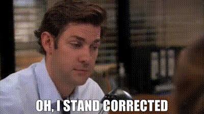YARN | Oh, I stand corrected | The Office (2005) - S08E07 Pam's Replacement  | Video gifs by quotes | 6b1b4658 | 紗