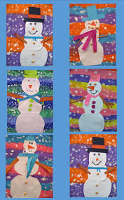 Natürlich ist der winter auch immer mit der weihnachtszeit verbunden. Snowman Art Project Kunstprojekte Kunst Fur Kinder Bastelarbeiten