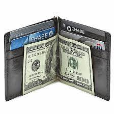 A rare find for a money clip wallet, there's a plastic window to keep an id card. Men S Leather Bifold Wallet With Money Clip Executive Gift Shoppe