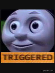 Triggered Thomas The Train Meme Essential T Shirt By Cryingcuzbroke Training Meme Memes Thomas The Train
