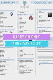 Carry On Only Family Packing List For Almost Any Trip Family Packing List Packing List What To Pack