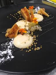 Elegant looking chocolate and gold flakes topping. Exquisite Dessert Bees Garden New Chef Creates Fine Dining Desserts To Go With Traditional And On Trend Main Courses Picture Of The Beehive Horringer Tripadvisor