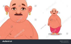 Cartoon Vector Illustration Indian Village Man Stock Vector (Royalty Free)  2650020927