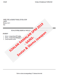 Kertas peperiksaan percubaan spm 2019 ini disusun mengikut mata pelajaran bagi memudahkan guru dan calon spm mencari kertas peperiksaan percubaan dengan lebih mudah dan cepat mengikut mata pelajaran. Koleksi Soalan Soalan Ramalan Spm 2019 Sains Oleh Facebook
