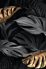 Aesthetic White Black And Gold Marble Background Download Premium Illustration Of Gold And Black Monstera Deliciosa Leaves In 2020 Gold And Black Background White And Gold Wallpaper Black And Gold Aesthetic