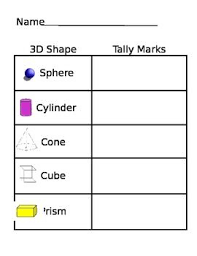 3d Shape Tally Chart Tally Chart Shapes 3d Shapes