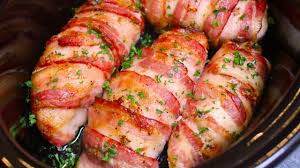 The problem is that you are up keep in mind that a crockpot is still wet cooking (braising) where an oven is usually dry. Slow Cooker Bacon Garlic Chicken Breast Youtube