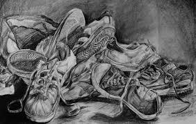 Pin By Jenmarie Zeleznak On Pile Of Shoes Still Life Drawing Life Drawing Drawings