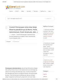 Selain itu, kamu juga bisa mengalami gejala baper ataupun takut. Contoh Pertanyaan Interview Kerja Beserta Jawabannya Di Bank Hotel Administrasi Fresh Graduate Dsb