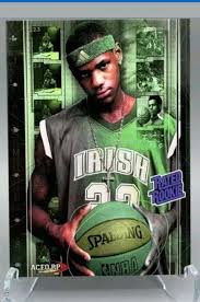 Of the lebron james rookie cards with horizontal layouts, this one might be my favorite in terms of design. This Is A Beautiful Aceo Rated Rookie Card Of Lebron James In His High School Jersey Lebron James Lebron James Wallpapers Lebron