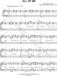 All of me for trombone solo, intermediate trombone sheet music. John Legend All Of Me Sheet Music Easy Piano In G Major Transposable Download Print Sku Mn0126250