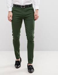 Asos Super Skinny Smart Pants In Dark Green Mens Green Dress Pants Pants Outfit Men Mens Pants Fashion