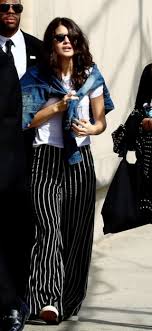 Black And White Striped Pants Outfit Ideas Celebrity Street Style Of The Week Vanessa Hudgens Emma Watson Sofia Black D Elia Striped Wide Leg Pants Stripe Pants Outfit Wide Leg Pants Outfit Summer