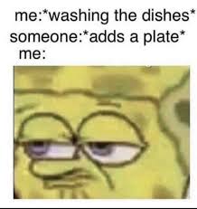 Me Washing The Dishes Someone Adds A Plate Me Meme Ahseeit