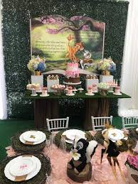 Pin By Kerri Molloy On Bambi Party Baby Birthday Themes 1st Birthday Girl Decorations Disney Baby Shower Themes