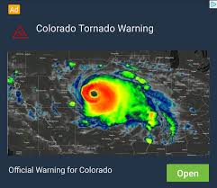 Oof i hope everyone stays safe in colorado. This Ad For A Weather App That Falsely Claims A Tornado Warning In Your Area Assholedesign