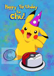 Pikachu Birthday Card (Blank)