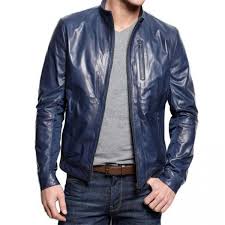 Navy Blue Leather Jacket Mens Blue Leather Jacket Navy Blue Leather Jacket Stylish Leather Jacket
