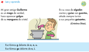 Resultado de imagen de palabras con g o gu  2o primaria