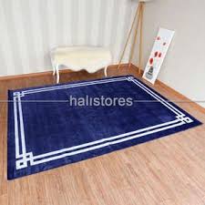 Lacivert Beyaz Cerceveli Hali Halistores Com Halilar Renkler Hali