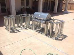 It is some sort of the tower build from the bricks without a mortar. How To Build A Bbq Island With Steel Studs Theonlinegrill Com