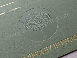 An embossed pattern is raised against the background, while a debossed pattern is recessed into the surface of the paper. Debossed Embossed And Clear Foil Printed Business Cards
