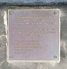 Allegheny Township Veterans, a War Memorial