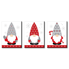 Gorgeous christmas bedroom decor idea with rustic beauty [from: Big Dot Of Happiness Christmas Gnomes Holiday Wall Art Room Decor 7 5 X 10 Inches Set Of 3 Prints Walmart Com Walmart Com