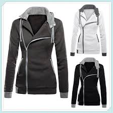 Jackets Jamickiki Casual Women Long Sleeve Mixed Slim Jacket Hooded