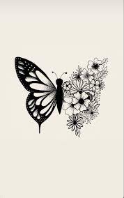 Butterfly Flower Drawing Iphone Wallpaper Vintage Flower Tattoo Butterfly Drawing Butterfly Art Drawing
