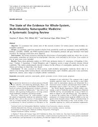 As a graduating naturopathic student, i took to heart the vow to serve humanity. Pdf The State Of The Evidence For Whole System Multi Modality Naturopathic Medicine A Systematic Scoping Review