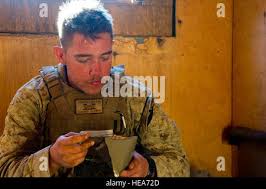 U.S. Marine Corps Cpl. Aaron Oscar, a digital wideband system maintainer,  with 1st Radio Battalion, I Marine Expeditionary Force Information Group,  fires a M2 .50 caliber machine gun during a basic machine