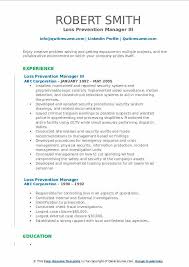 Loss Prevention Manager Resume Samples Qwikresume