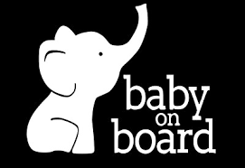 Download Baby On Board Baby Elephant Vinyl Decal Baby Car Decal Ebay