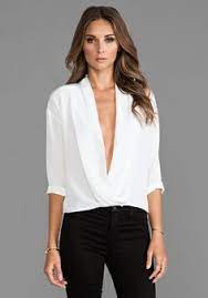 White Deep V Neck Blouse By Malene Birger Revolve Clothing Fashion