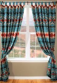 Turquoise Trails Southwest Tab Top Curtains Western Bedroom Decor Western Decor Vintage Western Decor