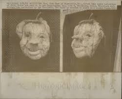 1959 Mrs John Darr Naperville Carve Apple Caricature President Nixon