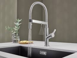 Reminiscent of a tap in a working restaurant kitchen, this rinser spray tap is stylish and functional, as well as adding an industrial edge to the scheme. Blanco Solenta Blanco