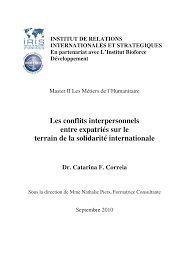 Pdf Les Conflits Interpersonnels Entre Expatries Sur Le Terrain De La Solidarite Internationale