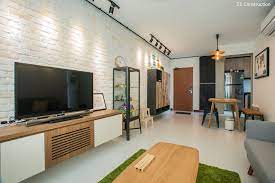 Z L Construction Singapore Ceiling Is Lined With Black Exposed Round Pvc Conduits Living Room Renovation House Rooms Track Lights Living Room