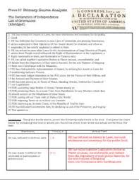 Declaration Of Independence Prove It Primary Source Analysis Grievances Primary Sources Declaration Of Independence Analysis