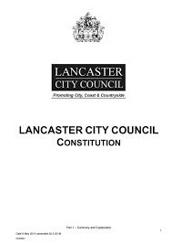 Lancaster City Council Constitution V1 1 By Lancaster City