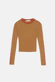 It has a great fit. Ribbed Sweater With Contrast Trims View All Knitwear Woman Sale Zara United Kingdom Ribbed Sweater Long Sleeve Knit Sweaters Knitwear Women