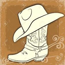 Cowboy Boot And Hat With Vintage Background Royalty Free Kliparty Vektory A Ilustrace Image 16957296 Cowboy Hat Drawing Cowboy Boot Painting Cowboy Paintings